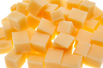 cheese cubes isolated