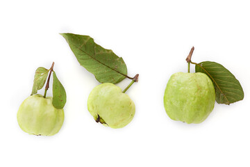 Fresh guava on a white