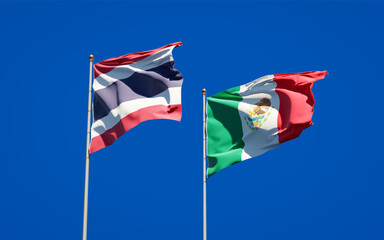 Flags of Thailand and Mexico.