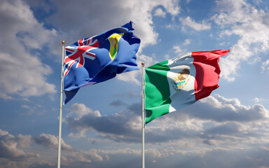 Flags of Turks and Caicos Islands and Mexico.