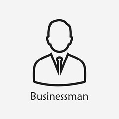 Businessman Line Icon. Editable Vector EPS Symbol Illustration.