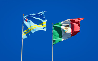 Flags of Mexico and Aruba.