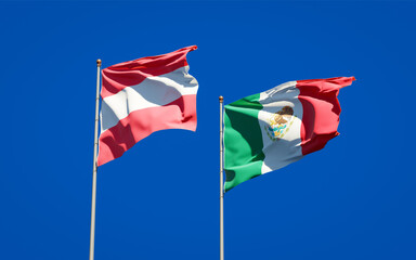 Flags of Mexico and Austria.