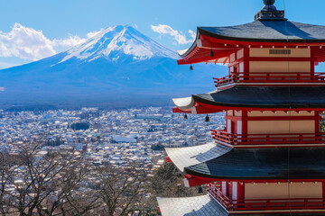 Fototapeta premium 富士山と五重塔