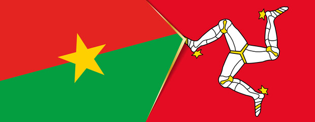 Burkina Faso and Isle of Man flags, two vector flags.