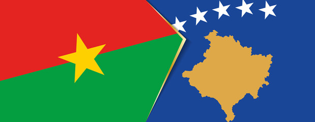 Burkina Faso and Kosovo flags, two vector flags.