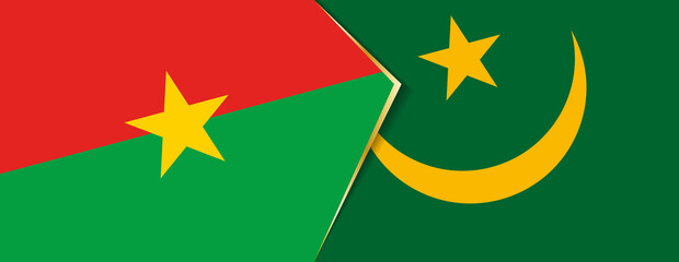 Burkina Faso and Mauritania flags, two vector flags.