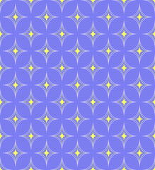 Pattern of diamond and ovals. Vector seamless background.