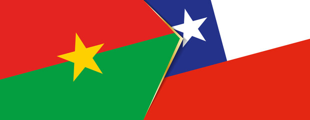Burkina Faso and Chile flags, two vector flags.