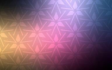 Dark Pink, Yellow vector backdrop with lines, triangles. Abstract gradient illustration with triangles. Best design for poster, banner.