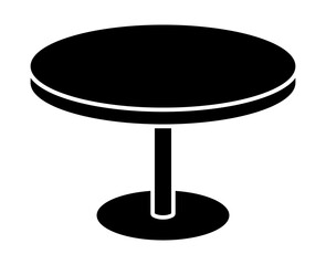 Round dinner table or circular diner table flat vector icon for apps and websites