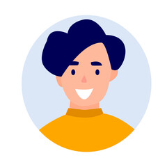 Vector profile avatar, men's avatar for game, app isolated on white background