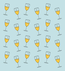 glasses of champagne pattern vector