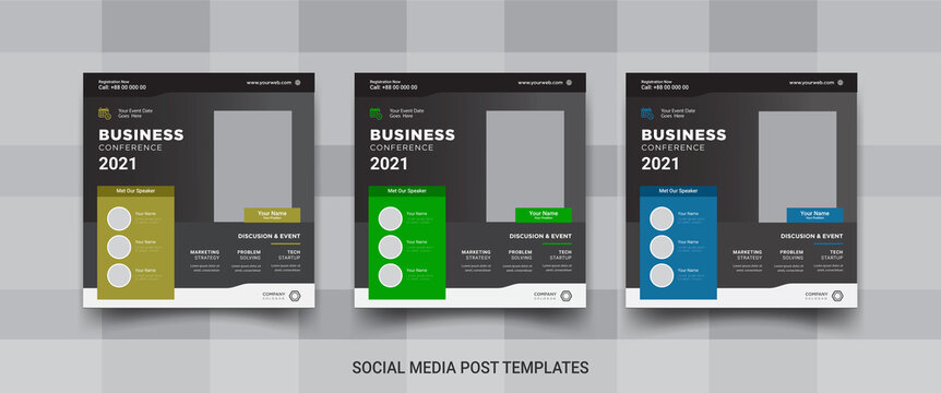 Business conference social media post, social media banner design  