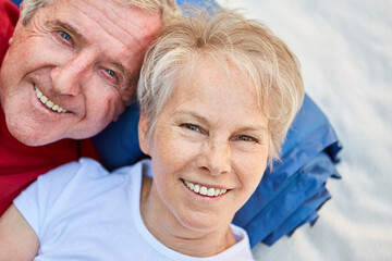 Happy senior couple as retirees on vacation