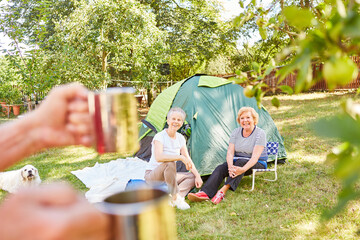 Senior women waiting for a fresh coffee