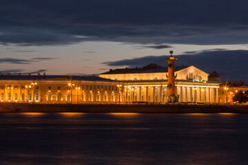 Fototapeta na wymiar View of St. Petersburg. Vasilyevsky Island in night