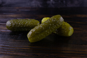 Three pickled cucumber