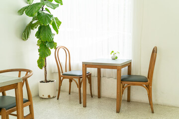 table and chair in coffee shop and cafe restaurant