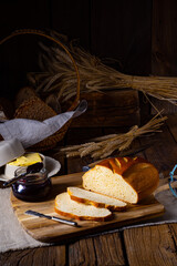 white bread with butter and delicious jam