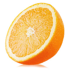 Orange fruit. Orange slice isolated on white background.