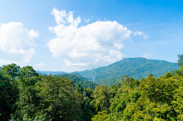 mountain hill with cloud and blue sky