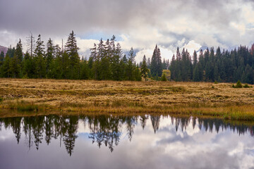 Mountain lake and reflection