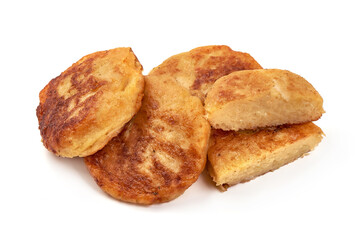 Potato pancakes, isolated on white background