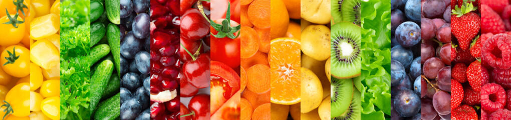 Background of fruits and vegetables. Fresh color  food