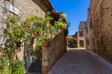 Monteriggioni medieval town in Tuscany Italy