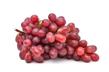 A large bunch of red grape isolated on white background.