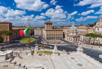 Square Piazza Venezia in Rome Italy