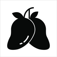 Mango icon vector on white background. color editable. eps 10