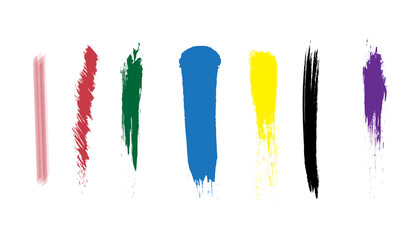 Set of vector colorful brush strokes