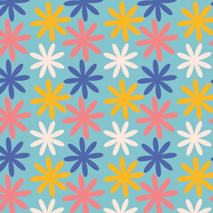  colorful seamless  flowers repeat pattern design .