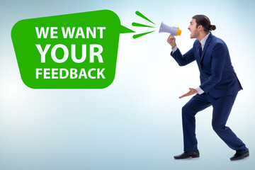 Concept of receiving feedback from customers