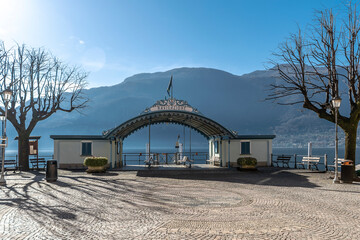 Mandello del Lario Como Lake side view in Italy