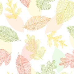 Beautiful seamless doodle pattern with vintage leaves sketch. design background greeting cards and invitations to the wedding, birthday, mother s day and other seasonal autumn, spring, summer holidays