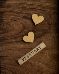 February 14 on wooden cube calendar