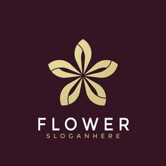 Flower Star Modern Logo Design Vector Illustration