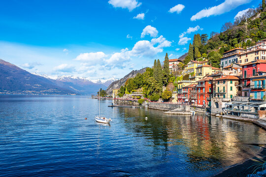 Varenna Town lakeside view in Italy