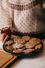 Handmade Christmas Gingerbread Cookies. Healthy food concept