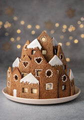 Village maison de pain d'épice de Noël