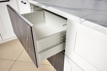 Kitchen Cabinet Door Drawer side view with Soft Quiet Closer Damper Buffers Cushion, solution to...