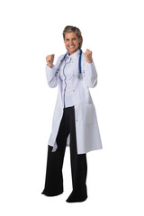 Female doctor holding fists