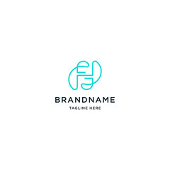 Obraz premium Letter H line logo design template