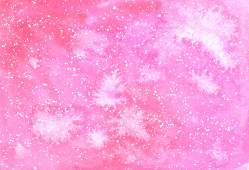 Abstract colorful watercolor background. Light pink color with white blots. Watercolor wet texture. Abstract art hand paint. Original artwork. Creative wallpaper. Aquarelle texture