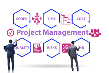 Concept of project management with businessman