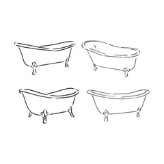 Bath Interior, hand draw. bath vector sketch illustration