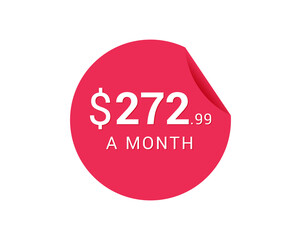 Monthly $272.99 US Dollars icon, $272.99 a Month tag